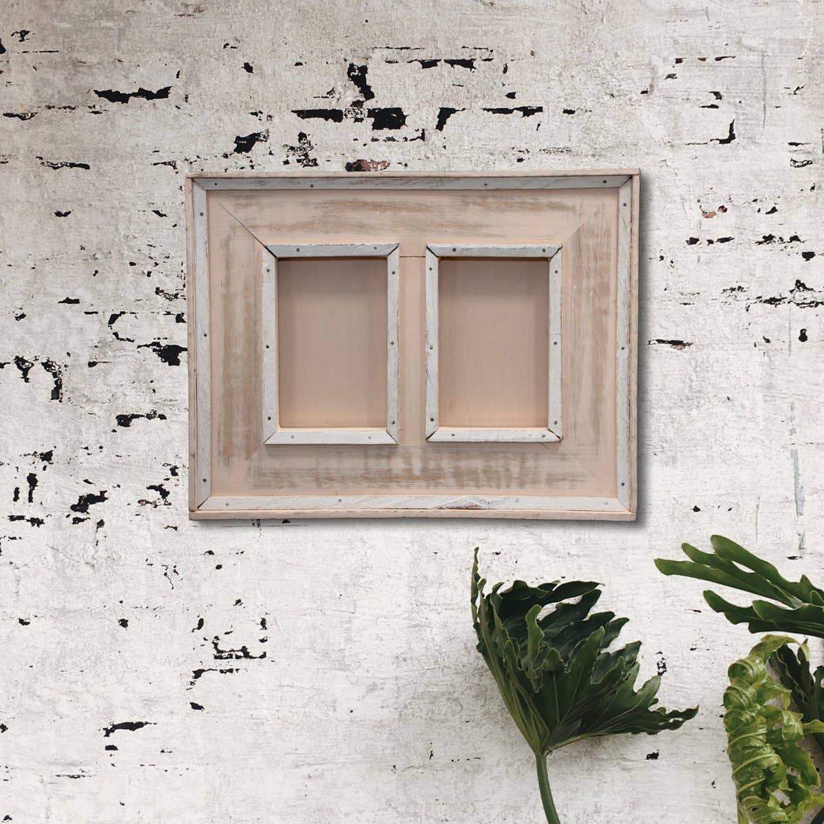 Fotokader, voor 2 foto's, beige, 9X14 | hout, beige