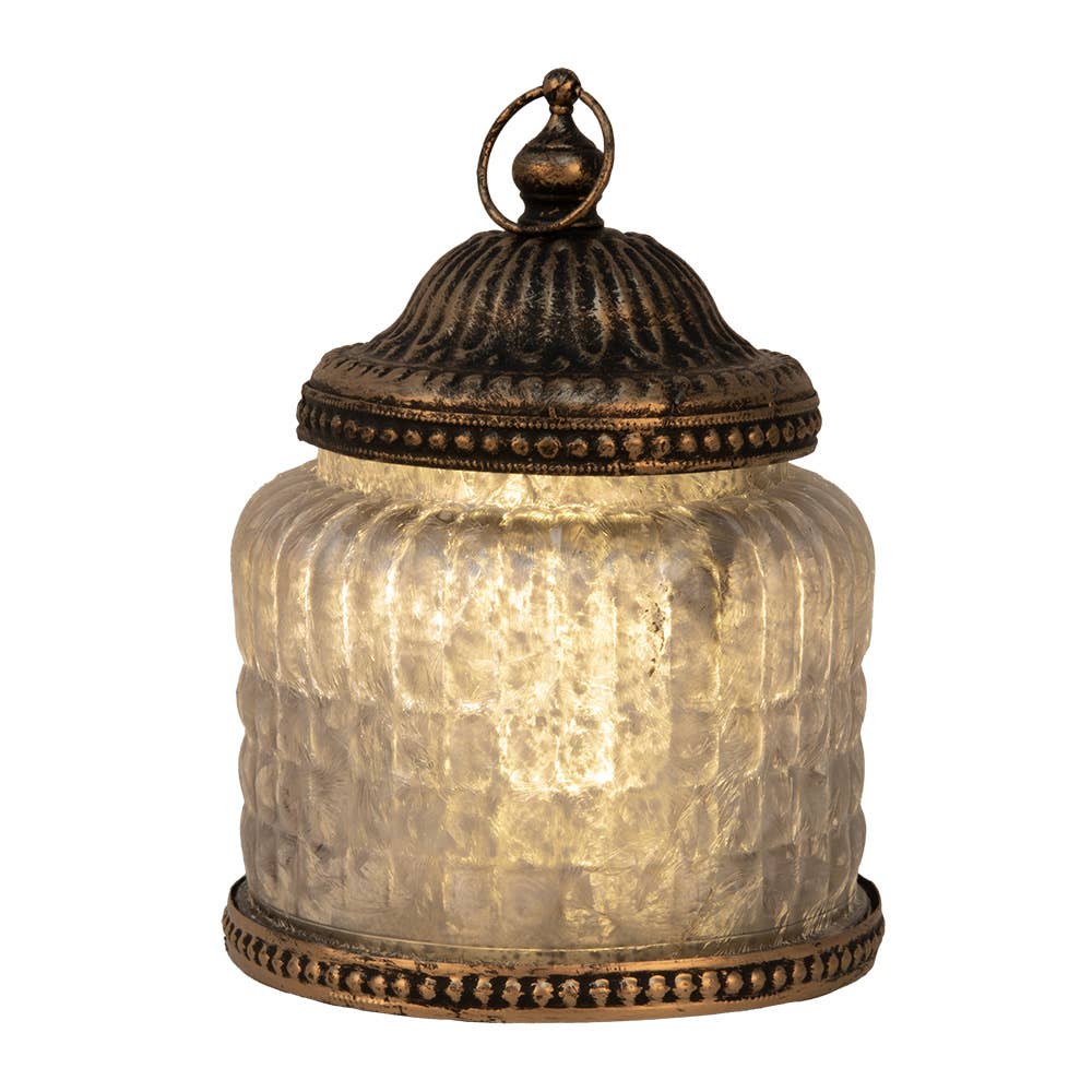 6GL4598 LED-lantaarn Ø 10x13 cm grijs glas