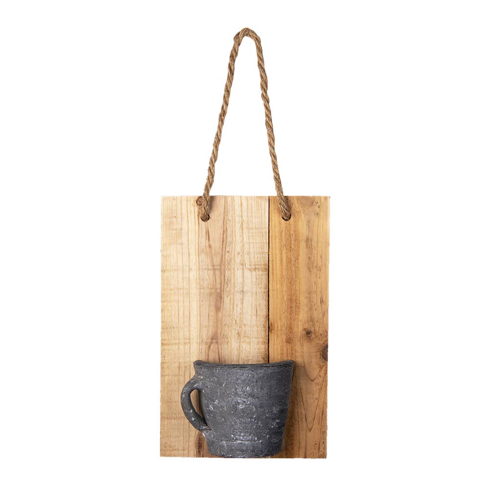 6H2045 Decoratieve Snijplank met Vaas 18x11x28 cm Bruin