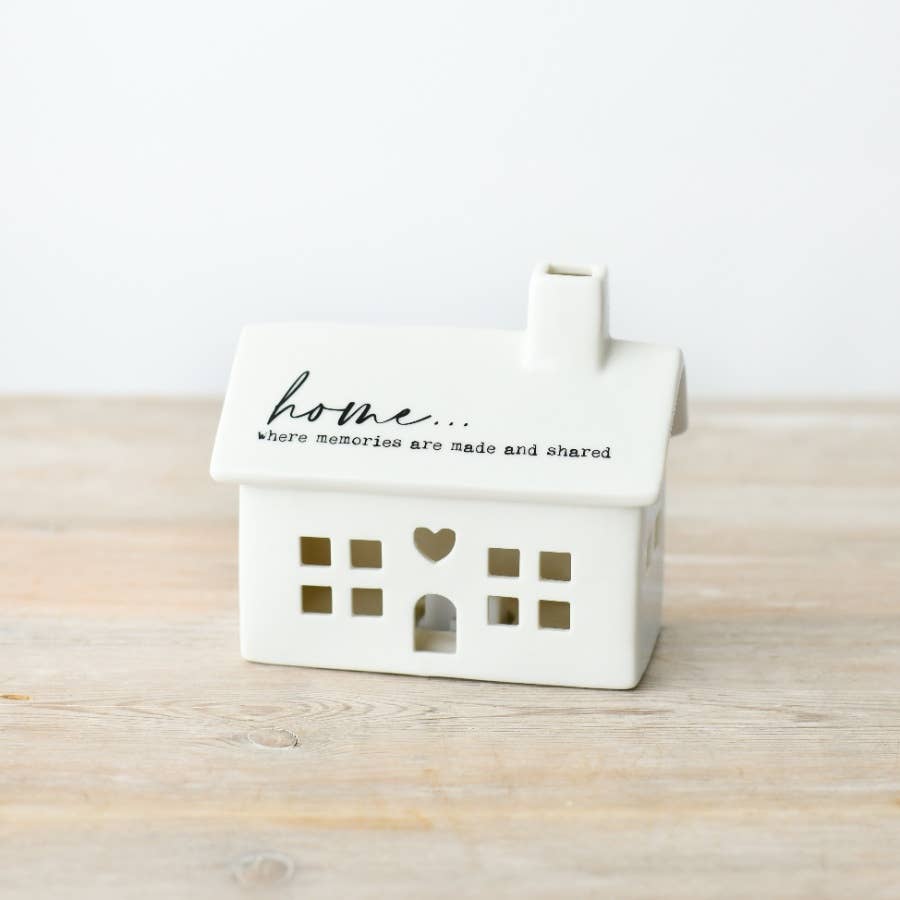 "Thuis waar herinneringen worden gemaakt en gedeeld" LED Huis, 11,5 cm